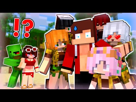 MAIZEN : JJ Lost on the Girls’ Island! - Minecraft Animation JJ & Mikey