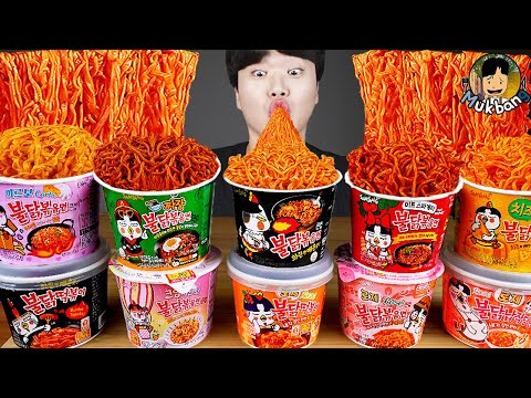 ENG SUB) ASMR MUKBANG FIRE Noodle & HOT DOG & CHEESE PIZZA & Tteokbokki EATING SOUND ! (BULDAK)