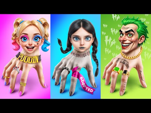 Уэнсдей Аддамc Удочерили Харли Квинн и Джокер! Мои Родители Супергерои!