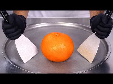 Grapefruit — Ice Cream Rolls | Satisfying Visual ASMR