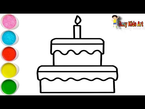 π Birthday Cake Coloring for Kids | Easy & Fun Art π¨