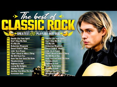 Nirvana, Led Zeppelin, Bon Jovi, Aerosmith, U2, ACDC - Classic Rock Songs 70s 80s 90s Full Album