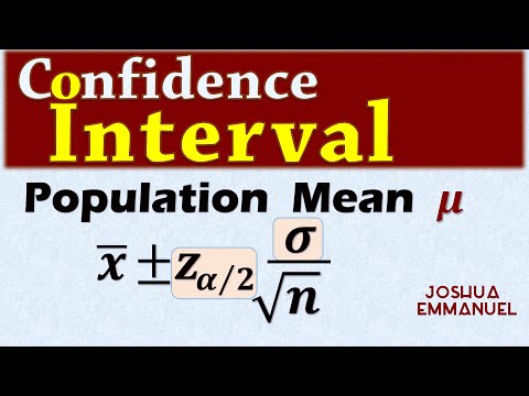 Confidence Interval for a population mean - σ known