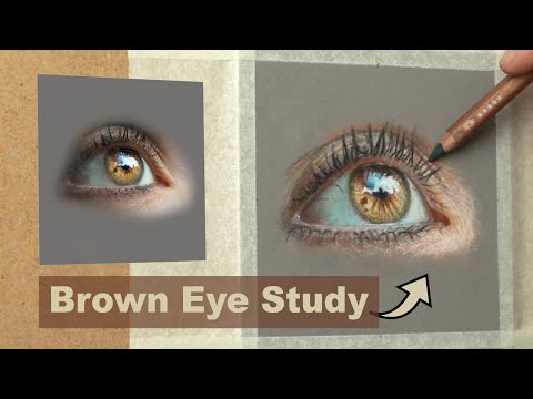 Pastel Portrait Tips ~ How to draw a realistic Brown Eye using Pastel Pencils. Narrated Tutorial.