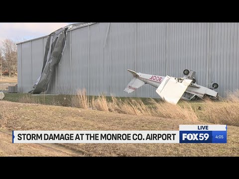 The Monroe County Airport was damaged during the severe storm