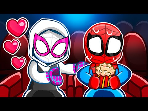 Spiderman & Gwen Go TO THE MOVIES In ROBLOX!