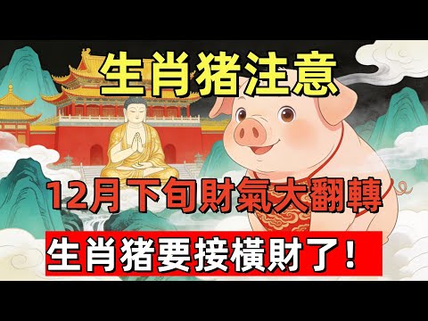 生肖猪注意！財星破雲而出！12月下旬財氣大翻轉，生肖猪要接橫財了！#生肖星象#屬相運勢#生肖#家運#手寫#生肖運勢的那些事#先知#風水變化#提升運勢