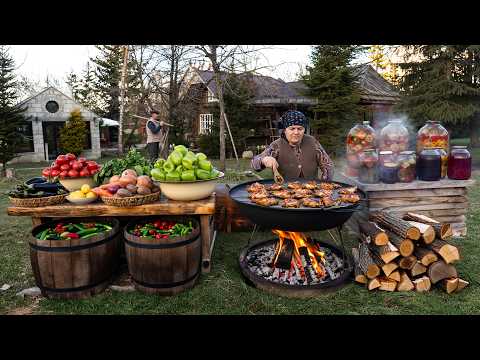 Slow Grilled Chicken on a Saj Pan β Cozy Countryside Cooking π₯π