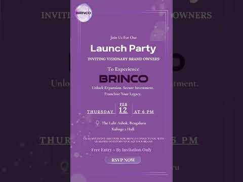 BRINCO Launch Party | Feb 12, Bengaluru