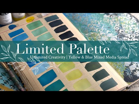 Limited Palette, Unlimited Creativity | Yellow & Blue Mixed Media Spread