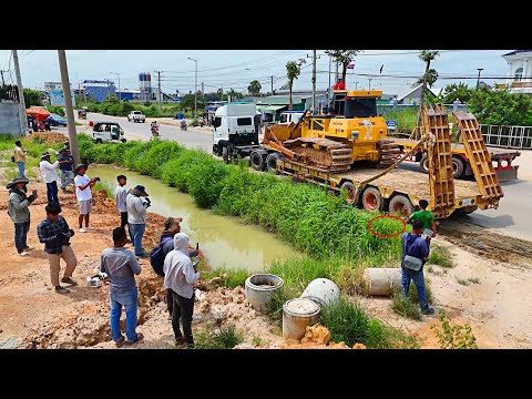 Perfectly Getting NEW Filling Land Use Operating Of Push, BIG Transport & Truck24T Unloading Stone