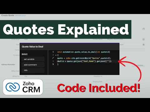 How to use Quotes in Zoho CRM Tutorial | Code Included!
