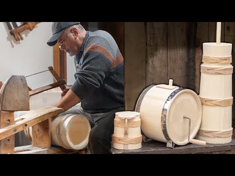 Amazing Barrel Making With Wooden Hoops! Master Cooper's Ancient Technique