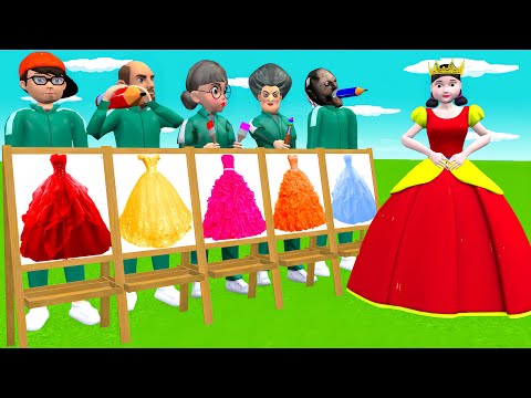 Scary Teacher 3D vs Squid Game Choose Beautiful Princess Dress vs Dressing Room 5 Times Challenger