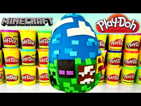 GIANT MINECRAFT Play-Doh Surprise Egg Series 2 Blind Bag Blind Box Hangers Stone Series