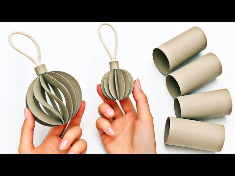 ✨ 2 Easy Craft Ideas - Christmas Balls from Toilet Paper Rolls ✨ ASMR 🔊 DIY New Year's Decorations 🎄