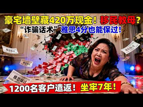 温哥华华人移民教母豪宅墙壁藏420万现金！号称雅思4分也能保过，结局：坐牢7年+罚款900万+1200名客户全部遣返！