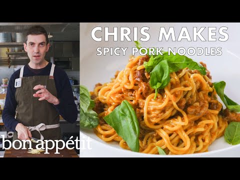 Chris Makes Spicy-Sweet Sambal Pork Noodles | From the Test Kitchen | Bon Appétit