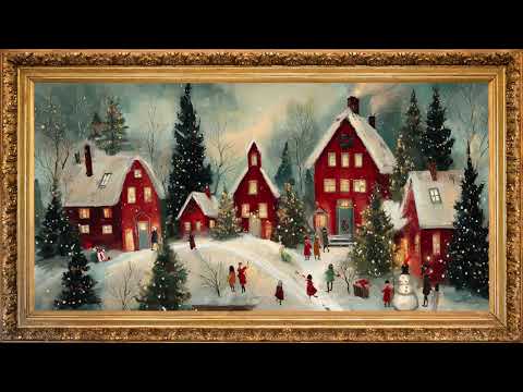 π€ΆMost Beautiful Holiday Christmas village Oil Paintings | Christmas Frame TV ArtπFairy Tale Xmas
