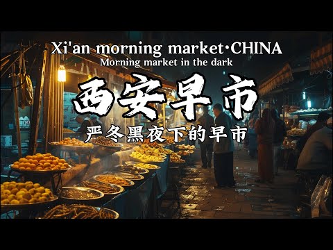 西安早市，东仓门早市，菜盒子/胡辣汤/油饼/甑糕/糖油糕/菜卷/菜团/大包子/水煎包/驴肉火烧各种美味小吃，街头小吃，各种水果蔬菜生活用品，价格感人/Xi‘an Market