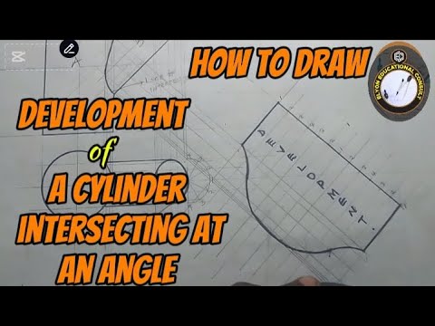 How to draw the development of a cylinder intersecting another at angle
