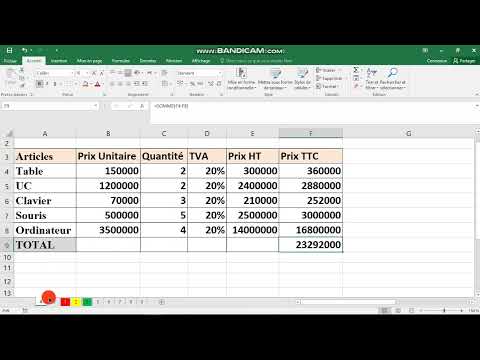 Excel Calcul du PRIX HT et du PRIX TTC ( rendre une cellule absolue)
