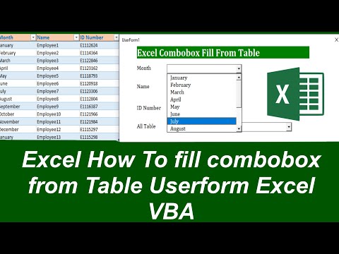 Excel Combobox Fill From Table Userform Excel VBA