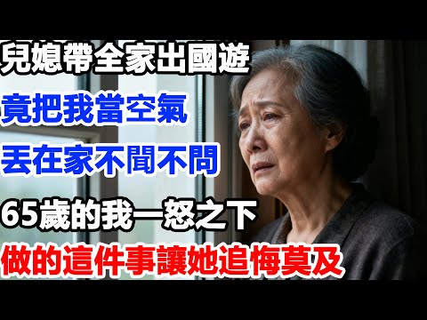 十年孫子白帶，兒子兒媳全家出國遊獨獨拋下我。最後我只做了一件事，讓她們追悔莫及！#情感故事 #退休生活 #子女孝順 #老人頻道#老人情感#老年生活