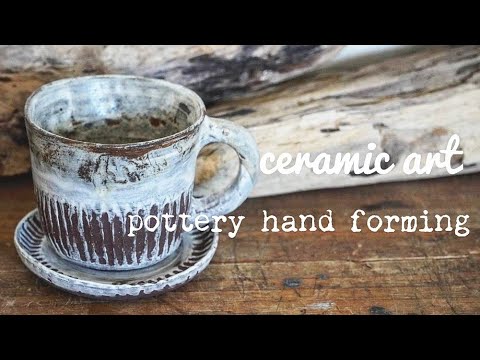 「陶芸」pottery/making a coffee cups/手びねりでコーヒーカップを造った【いろいろ作るchannel】ヤレた感じを出したかった