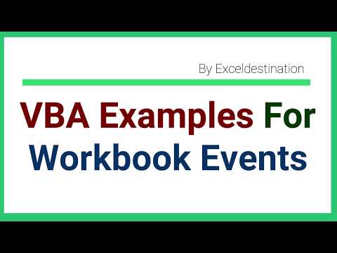 Excel VBA Workbook Event Examples - Workbook Open, Workbook Activate, NewSheet etc.ook Events
