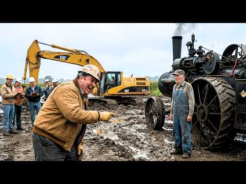 The Engineers Said Nothing Can Pull It Out — Then the Old Man Fired Up His 1912 Steam Engine