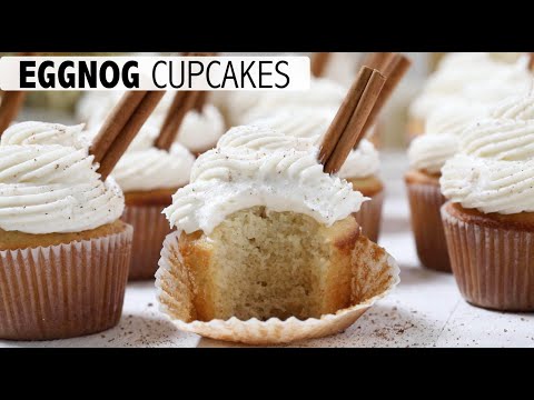 Eggnog Cupcakes with Eggnog Buttercream