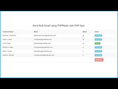 How to Send Bulk Email using PHP with PHPMailer & Ajax JQuery