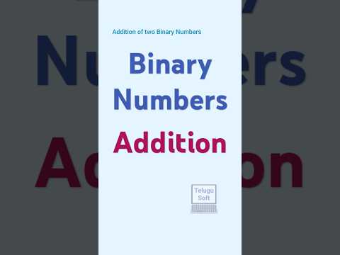 Binary Numbers Addition #shorts #telugu