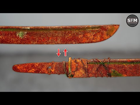 Restoration Very Old Rusted Abandoned Japanese Katana Sword
