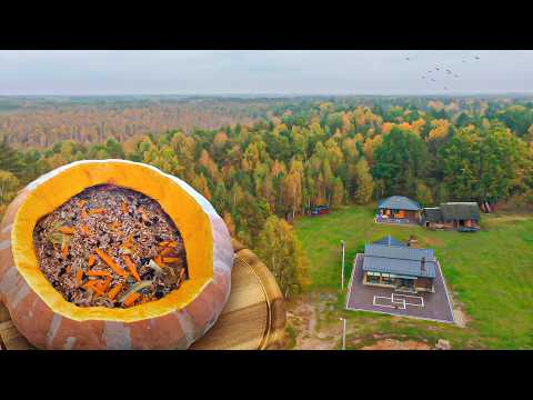 Absolutely Delicious Homemade pilaf inside pumpkin Recipe in Village!