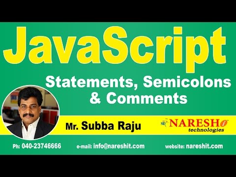 JavaScript Statements, Semicolons and Comments | JavaScript Tutorial | Mr. Subba Raju