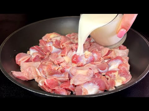 Delicate recipe for chicken gizzards in milk! Amazed everyone! Very tasty
