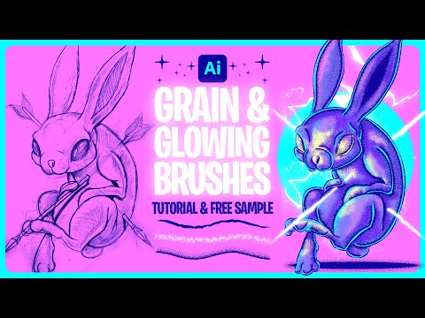 How to Use The Grain & Glowing Brushes in Adobe Illustrator - Vector Illustration Tutorial 2024