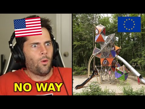 American Reacts to European Playgrounds