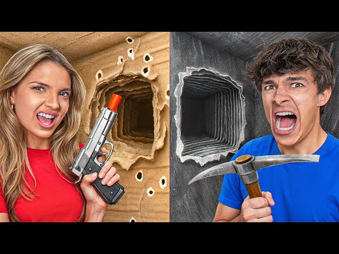 Escaping 100 Layers Of Cardboard Vs Metal Prison!