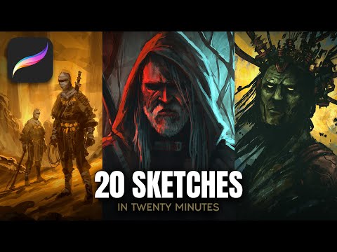 20 Sketches in 20 Minutes | Procreate Ipad | Digital Painting Timelapse