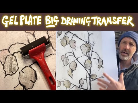 Gel plate BIG oil pastel drawing transfer!