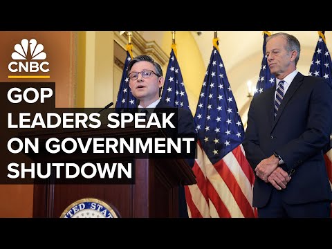 Speaker Johnson, Sen. Thune and GOP leaders speak on the government shutdown — 10/1/2025