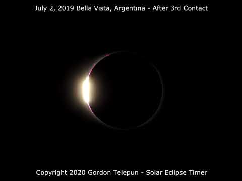 Baily's Beads - 2019 Solar Eclipse After 3rd Contact