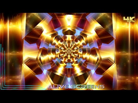 Dazzling Gold Pattern VJ Loop 4K UHD Ambient Party Background
