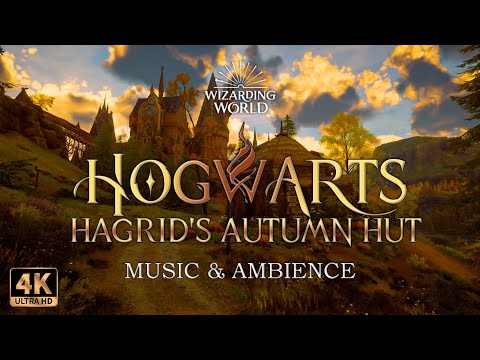 🍁Hagrid's Autumn Hut: Pumpkins, Chickens & Hogwarts View | 4K Ambience
