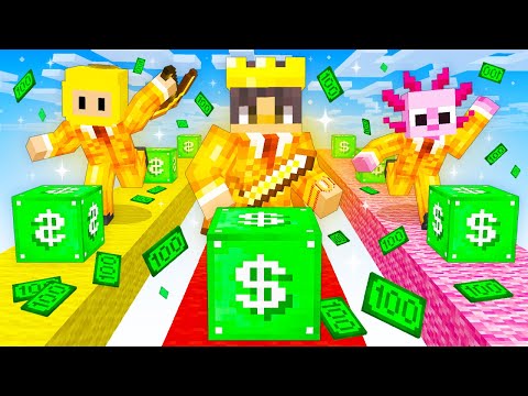 Playing a MILLIONAIRE LUCKY BLOCK RACE in Minecraft!