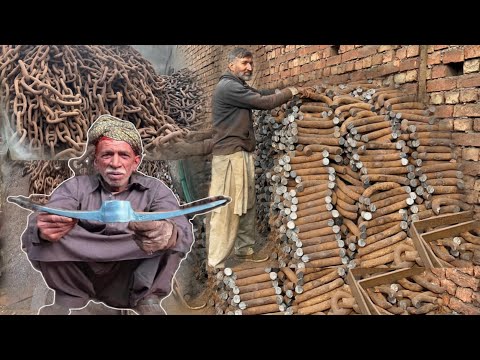 Amazing Process Of Pickaxes Through Anchor Chains | Old Man Making Pickaxes With Great Hardship