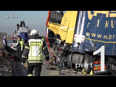 10.03.2022 - VN24 - major truck accident on A44 - 40-ton truck crashes into traffic jam (1/2)